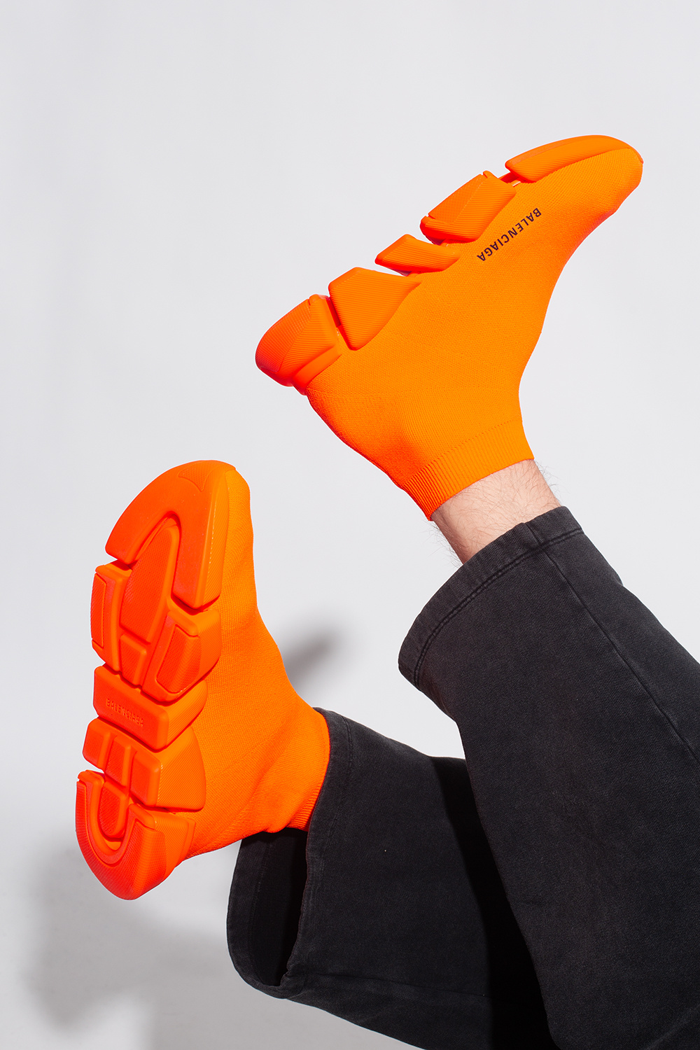 Orange balenciaga speed trainers online